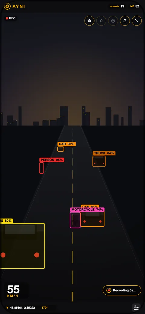 AYNIcam saving an incident clip from the rolling buffer